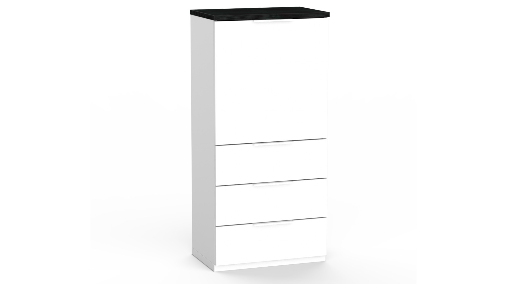 CITY lipasto 3 laatikkoa-ovi (valkoinen/musta) - Lipastot ja laatikostot |  Sotka