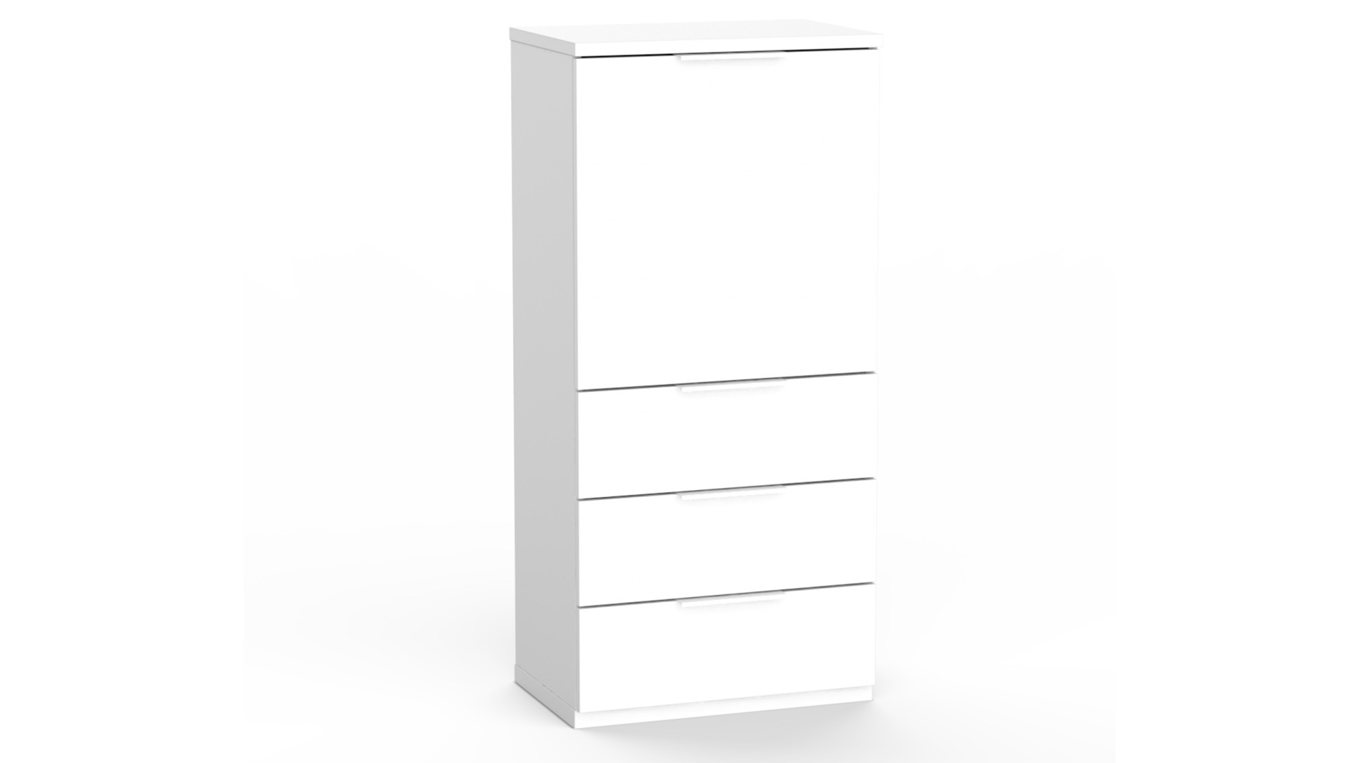 CITY lipasto 3 laatikkoa-ovi (valkoinen) - Lipastot ja laatikostot | Sotka
