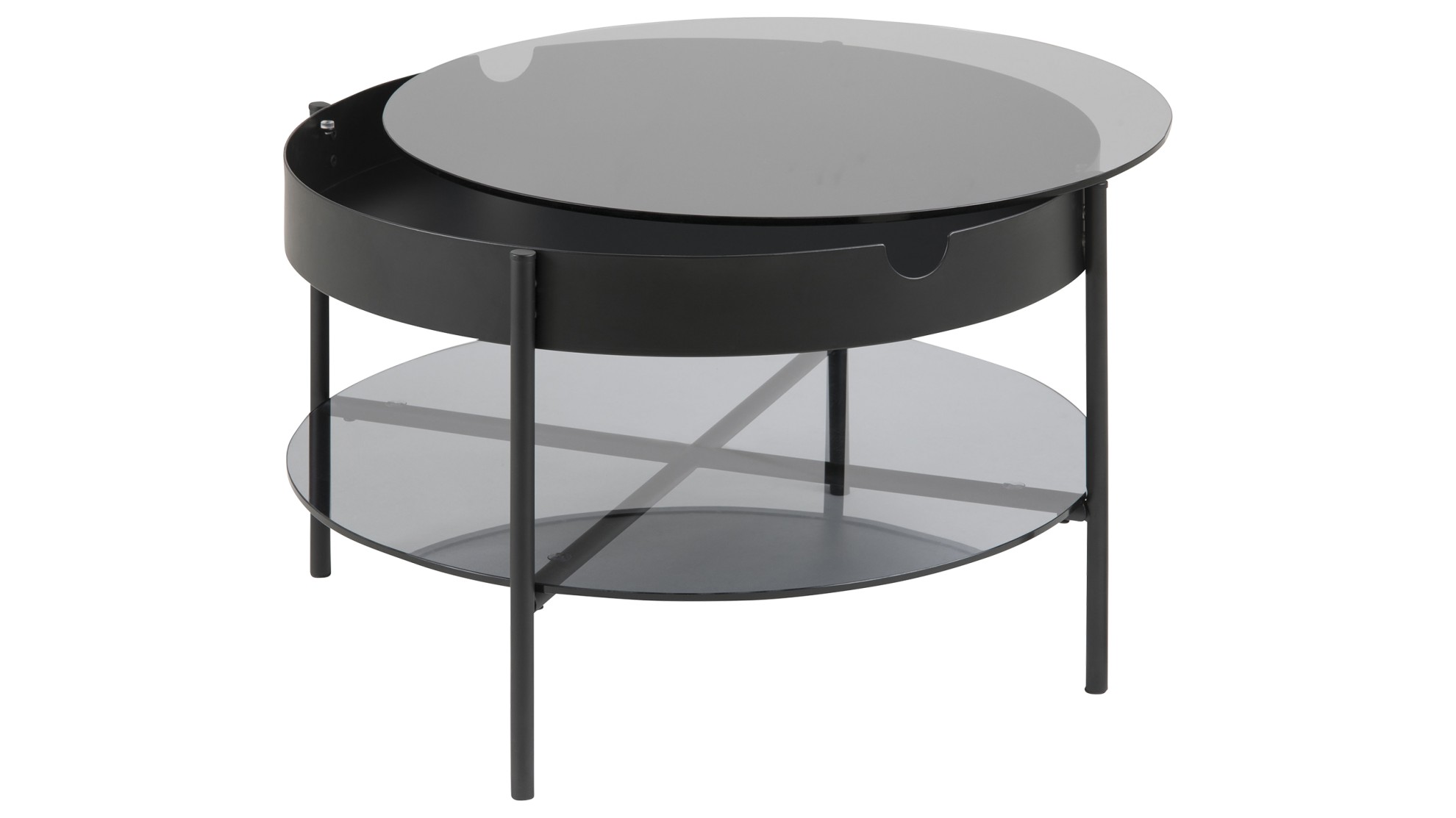 TIPTON-sohvapöytä 75 pyöreä lasi/musta - Sohvapöydät | Sotka
