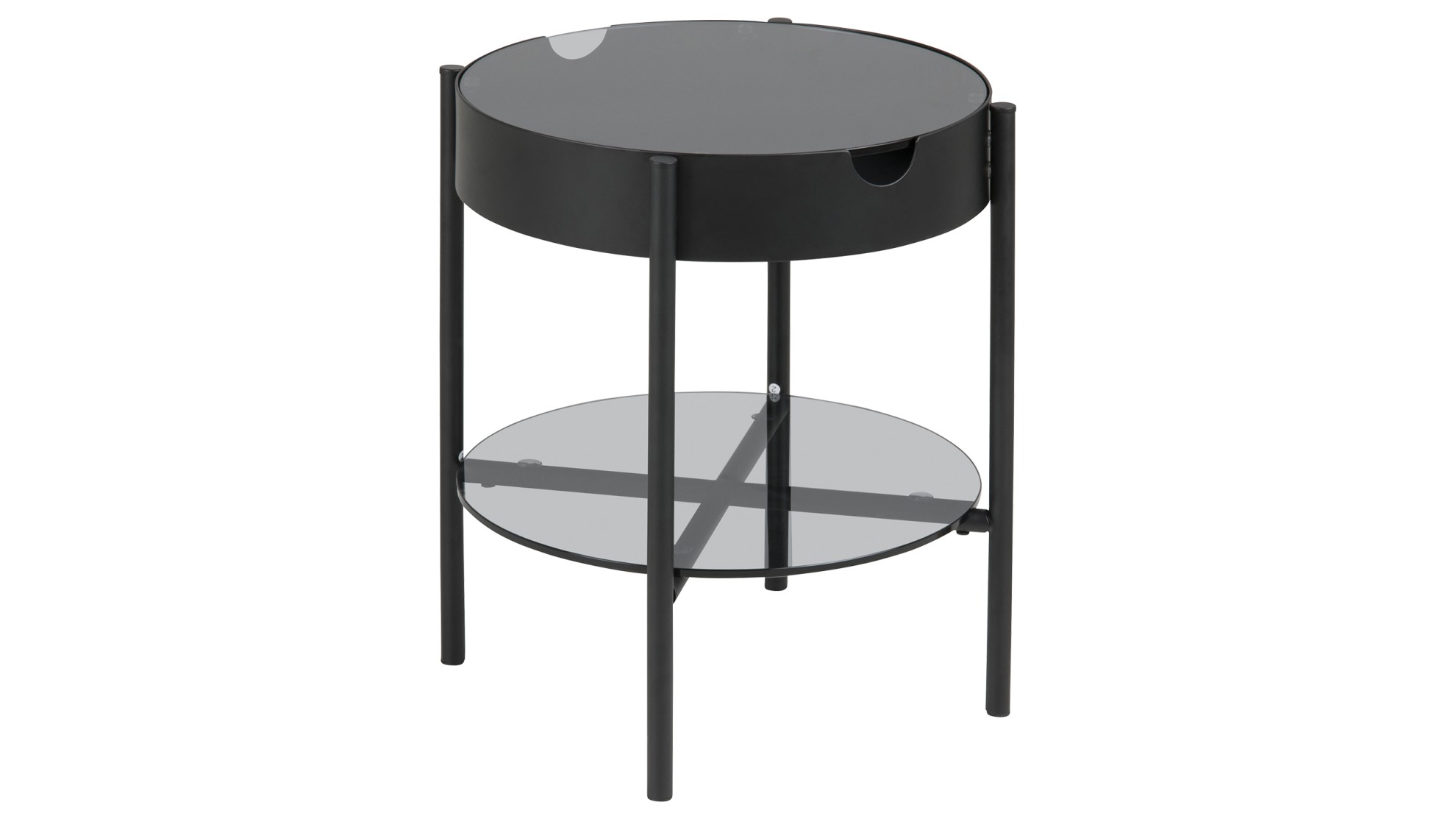 TIPTON-sohvapöytä 45 pyöreä lasi/musta - Sohvapöydät | Sotka