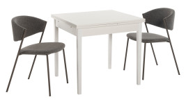 HILL-ruokapöytä 2:lla tummanharmaalla Allora-tuolilla