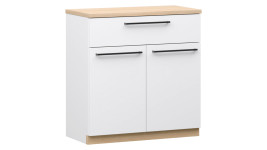 Lakeus lipastokaappi 68 cm, valkoinen/tammi