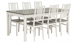 Pohjanmaan LISA-ruokailuryhmä, 6:lla tuolilla (harmaa/valkoinen)
