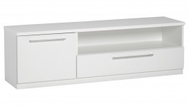 MONACO tv-taso, 135 cm ovi + laatikko (valkoinen)